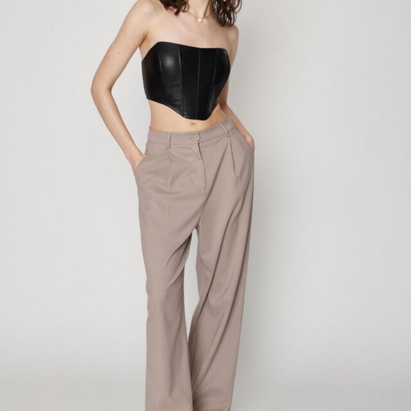 GARAGE Faux Leather Black Bustier Corset Top - Size XXS, 32A, 00 - Picture 3 of 7